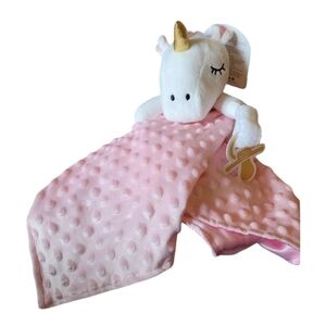 Little Celebrity Unicorn Plush Lovey Security Blankie Pink and white NWT Girl